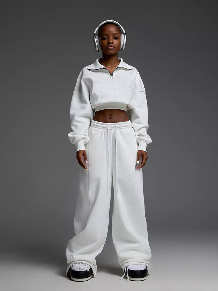Casual oversized sweatshirt set for women with zipper Lune London