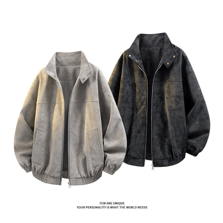 Oversized casual jacket for men with high collar and elastic waist Lune London
