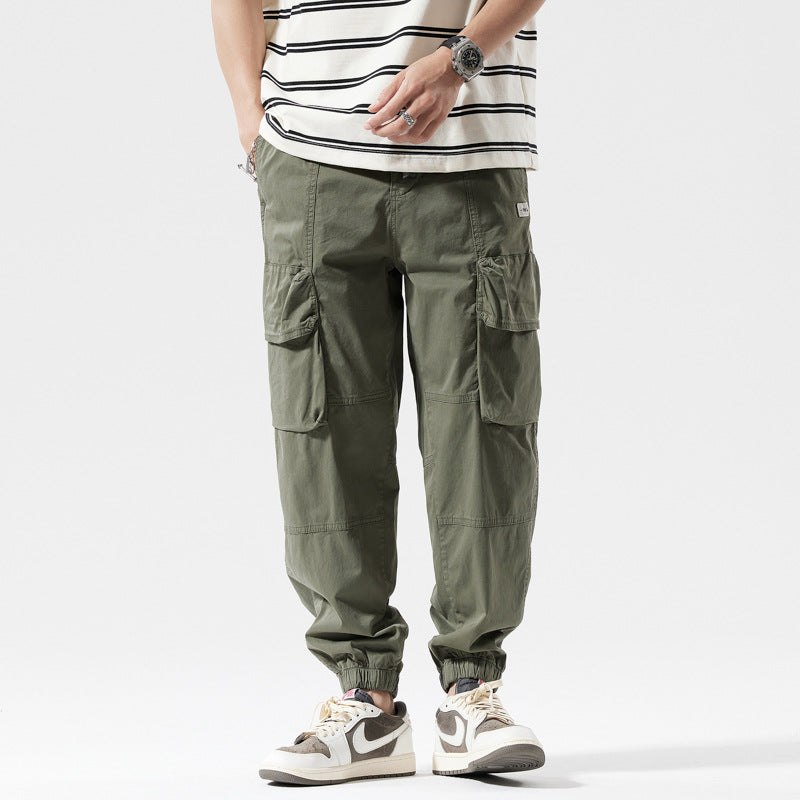 Casual cargo style jogger pants for men with elastic waistband Lune London