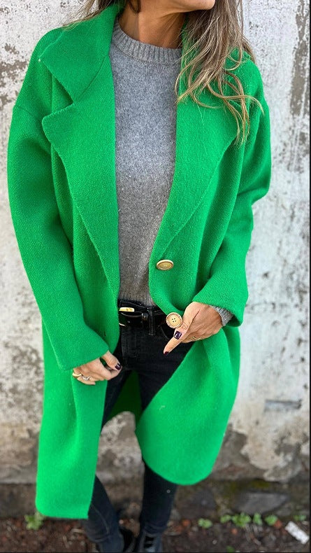 Oversized wool coat for women with button details Lune London