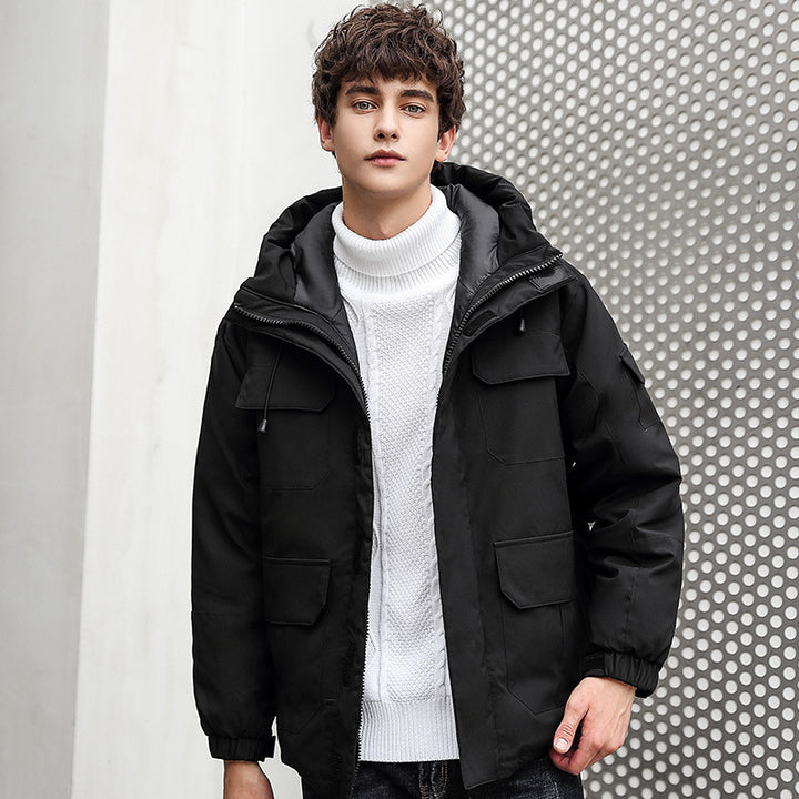 Waterproof utility jacket for men with hood and pockets Lune London