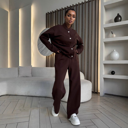 Ladies Elegant and Comfortable Leisure Set with Trendy Button Closure Amarae