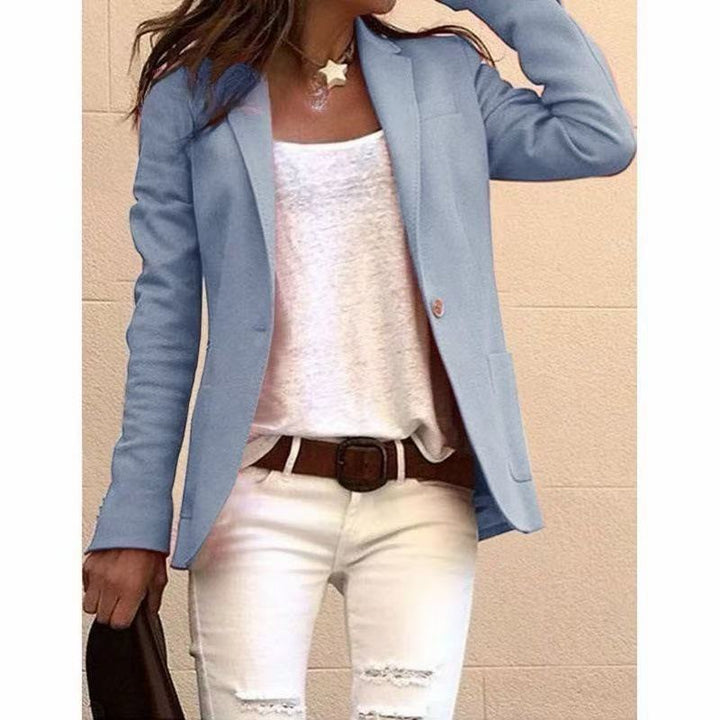 Women Tailored Single-Button Blazer with Patch Pockets Amarae