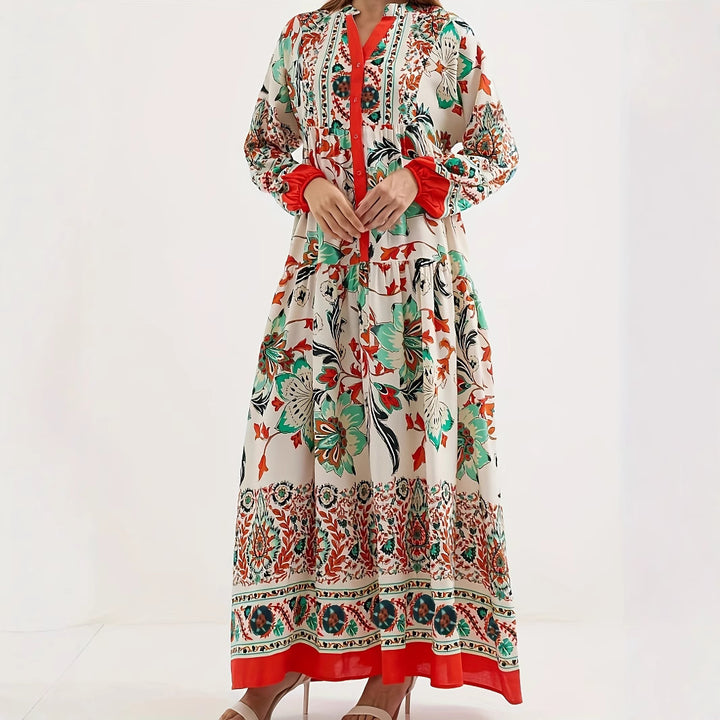 Maxi dress for women with floral pattern Lune London