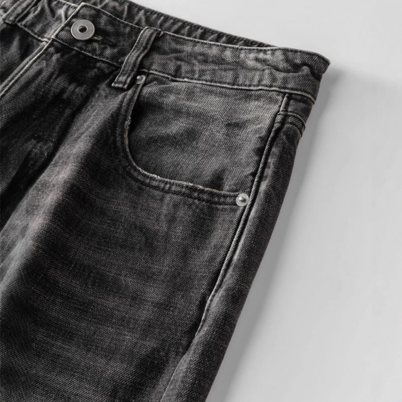 Men's loosely cut straight jeans in workwear style with used effect Amarae