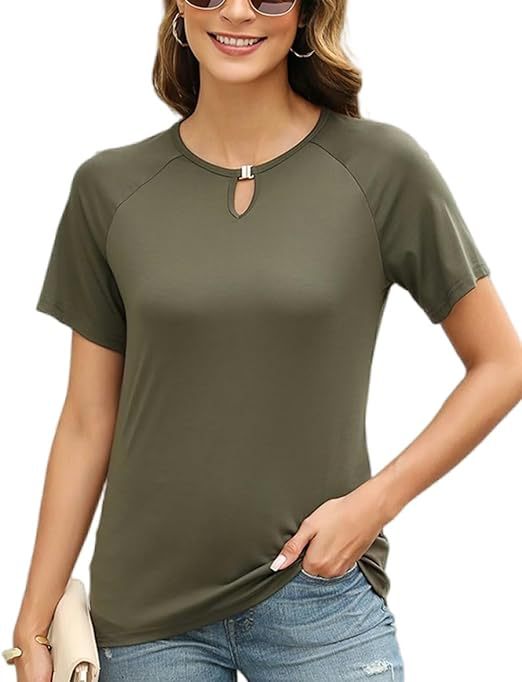 Fashionable women's T-shirt with decorative slit Lune London