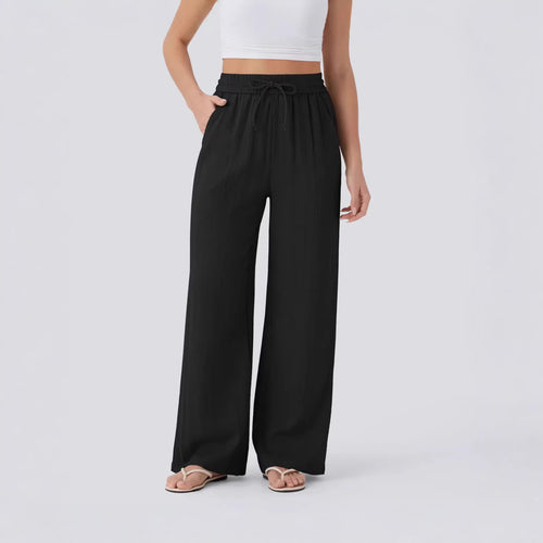 Pantalons palazzo larges pour femmes avec taille élastique et poches pratiques Chic & Stil