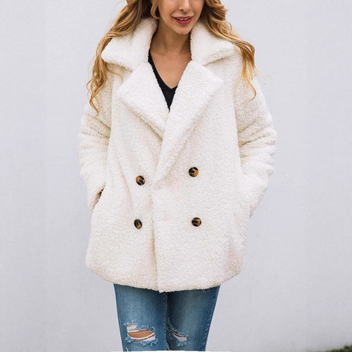 Ladies comfortable Fleece parka with double row Amarae
