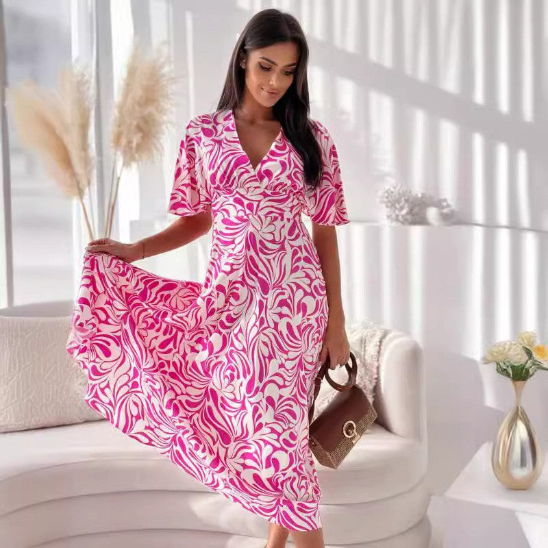 Ladies Maxi Wrap Dress Fluid Lune London