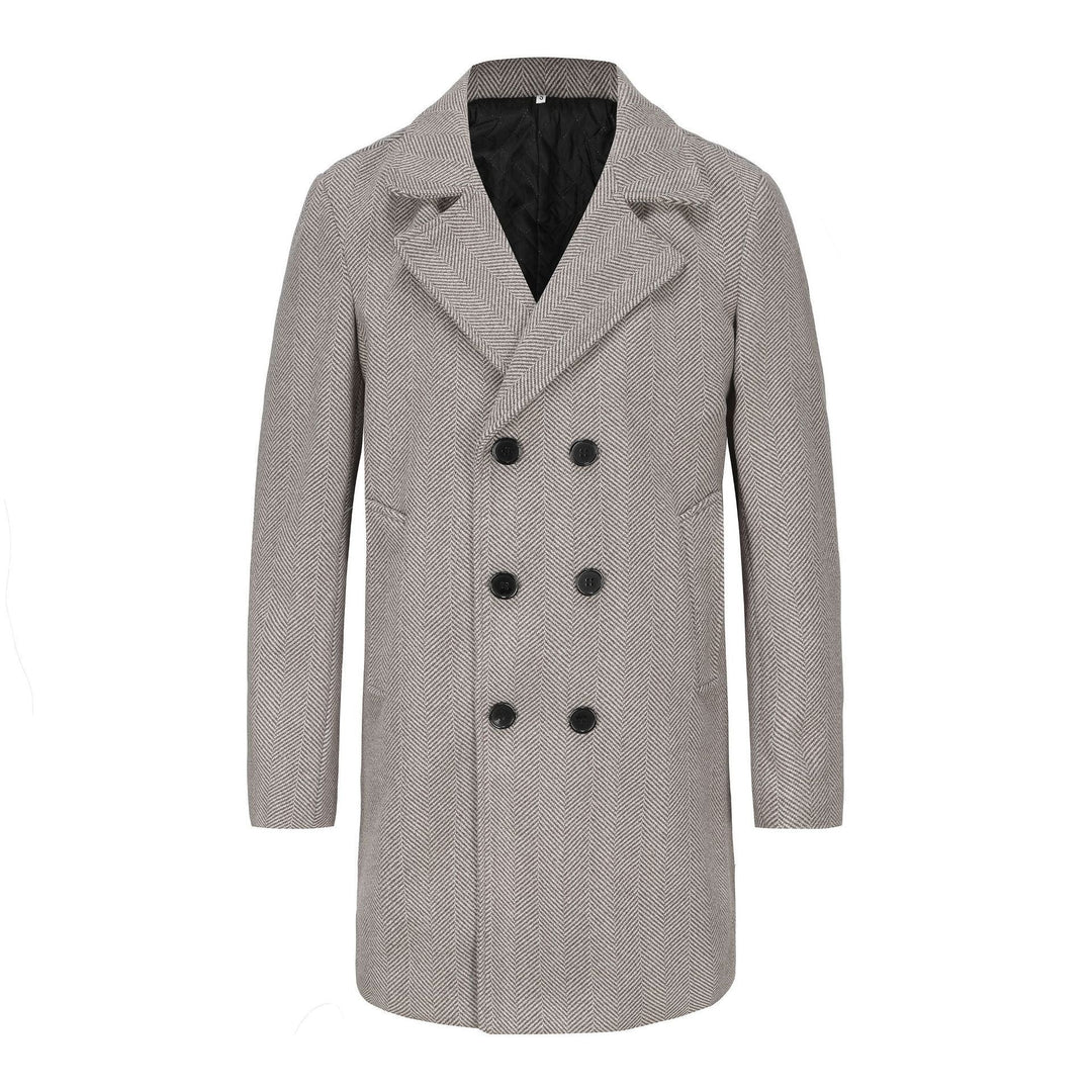 Elegant double-breasted coat for men in high-quality textured material Amarae