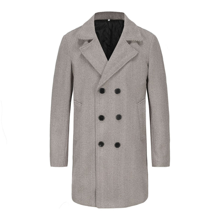 Elegant double-breasted coat for men in high-quality textured material Amarae