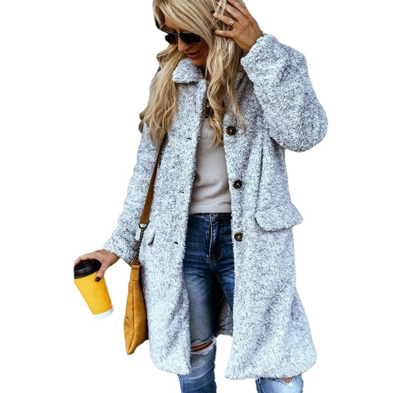 Fleece jacket for women with button closure and practical pockets Lune London