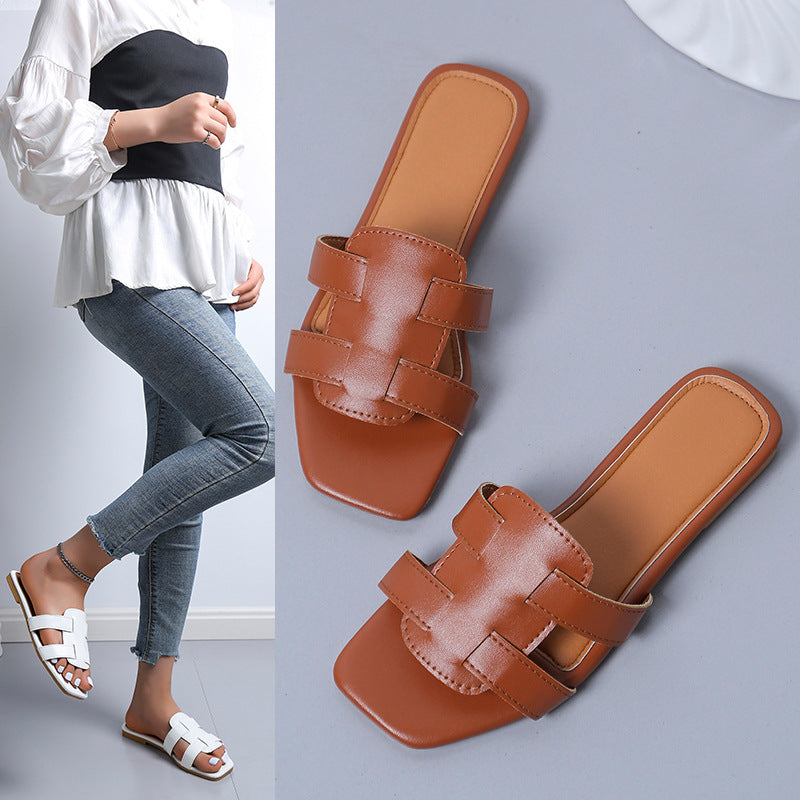 Chic and stylish slip-on sandals for women with wide straps
