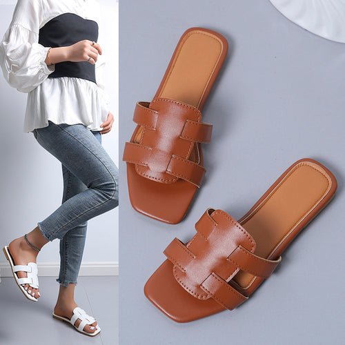 Chic and stylish slip-on sandals for women with wide straps