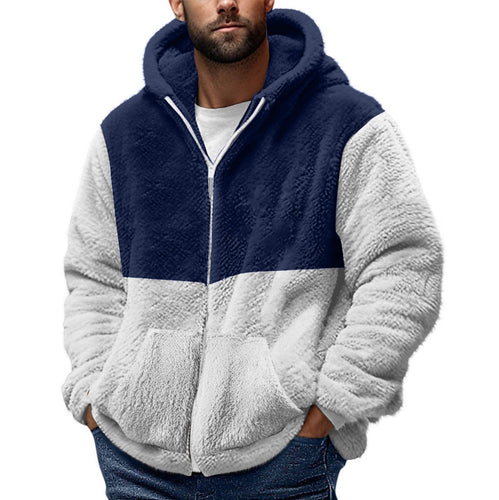 Men's cozy fleece jacket with practical pockets and high collar Chic & Stil