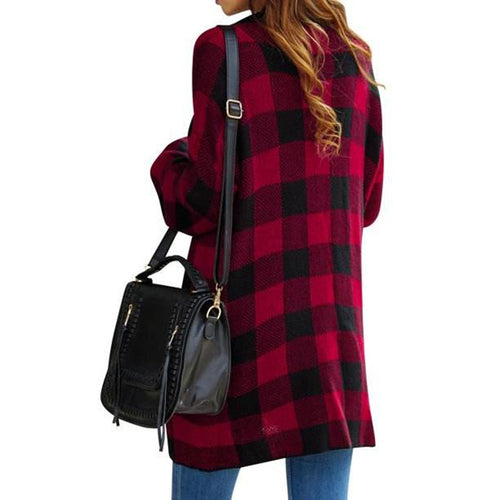 Cardigan for women with a checkered pattern and relaxed fit Amarael