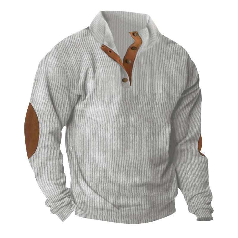 Structured sweater for men with modern leather applications Lune London