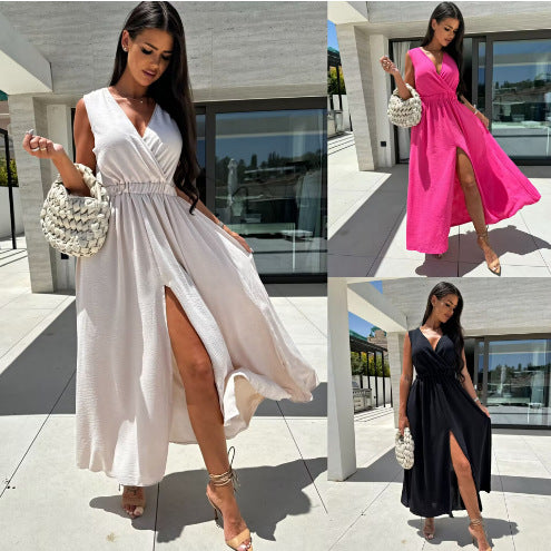 Elegant maxi dress for women with front slit Amarae