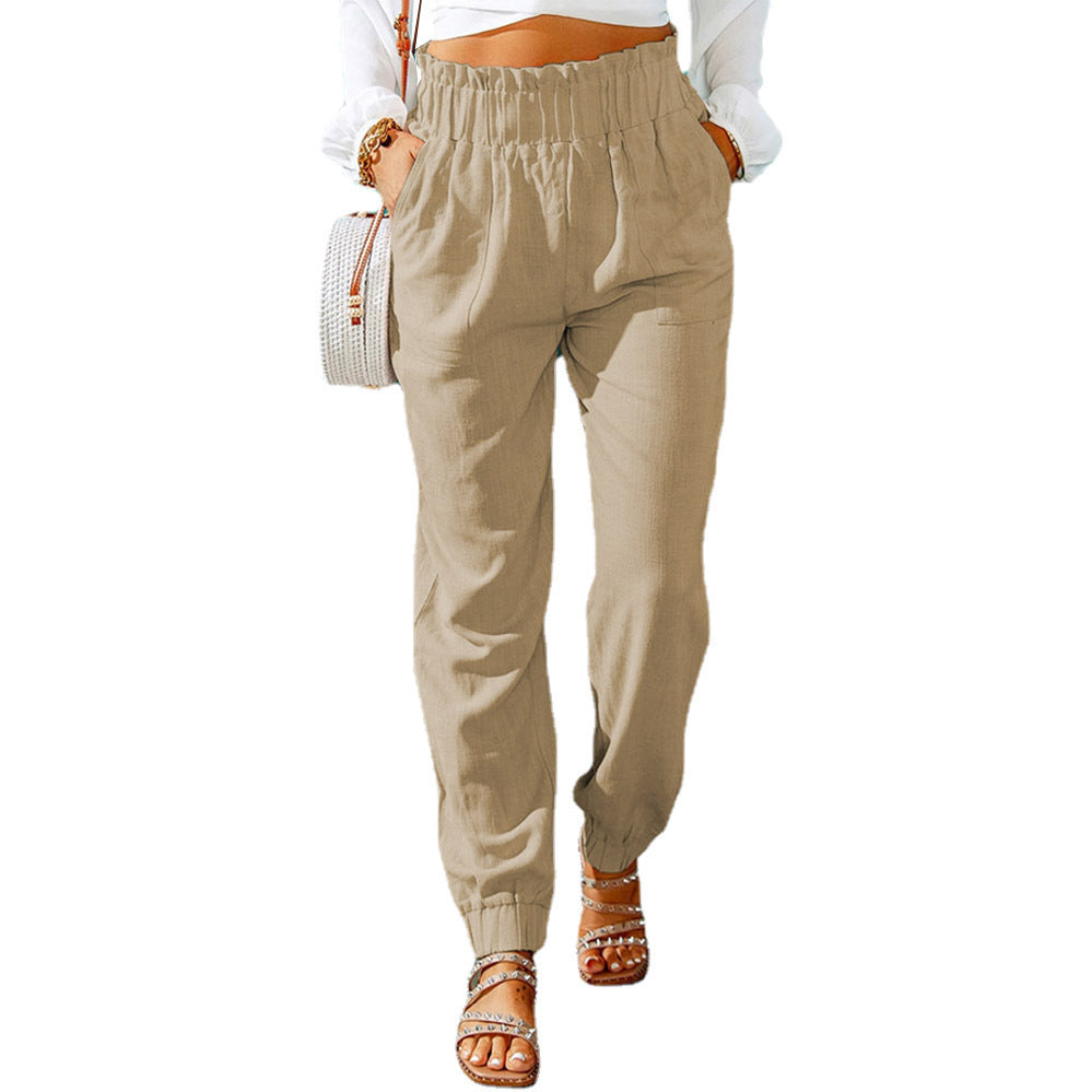 Lune London Women's Casual Elastic Waist Pants