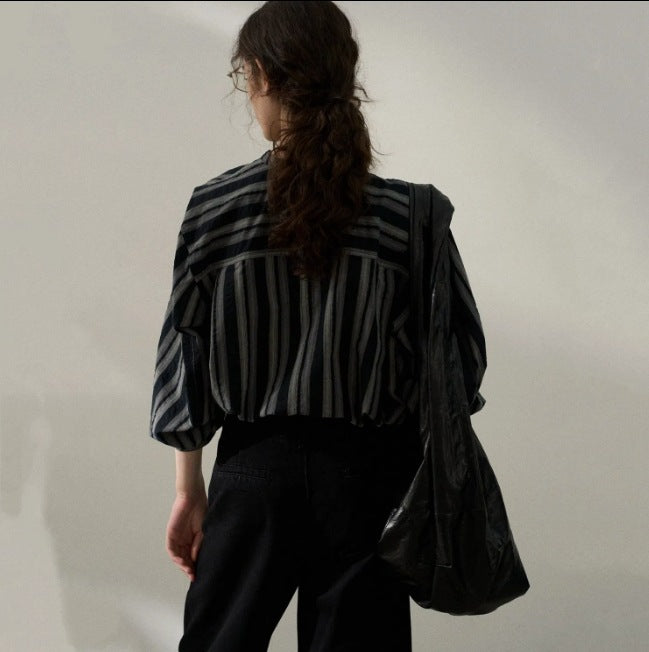 Striped cotton blouse for ladies Amarae