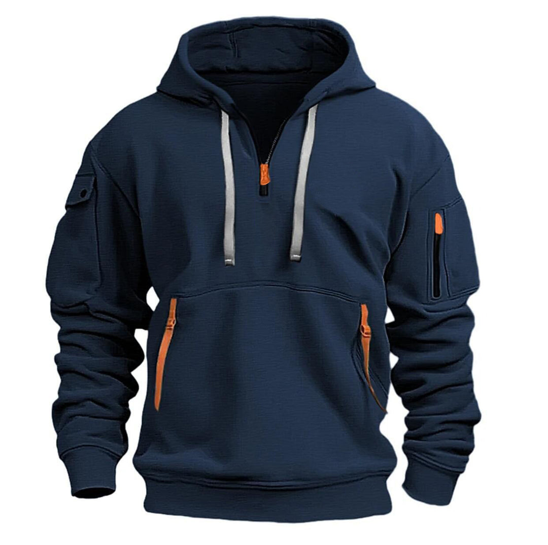Men's functional hoodie with trendy zip pockets Lune London