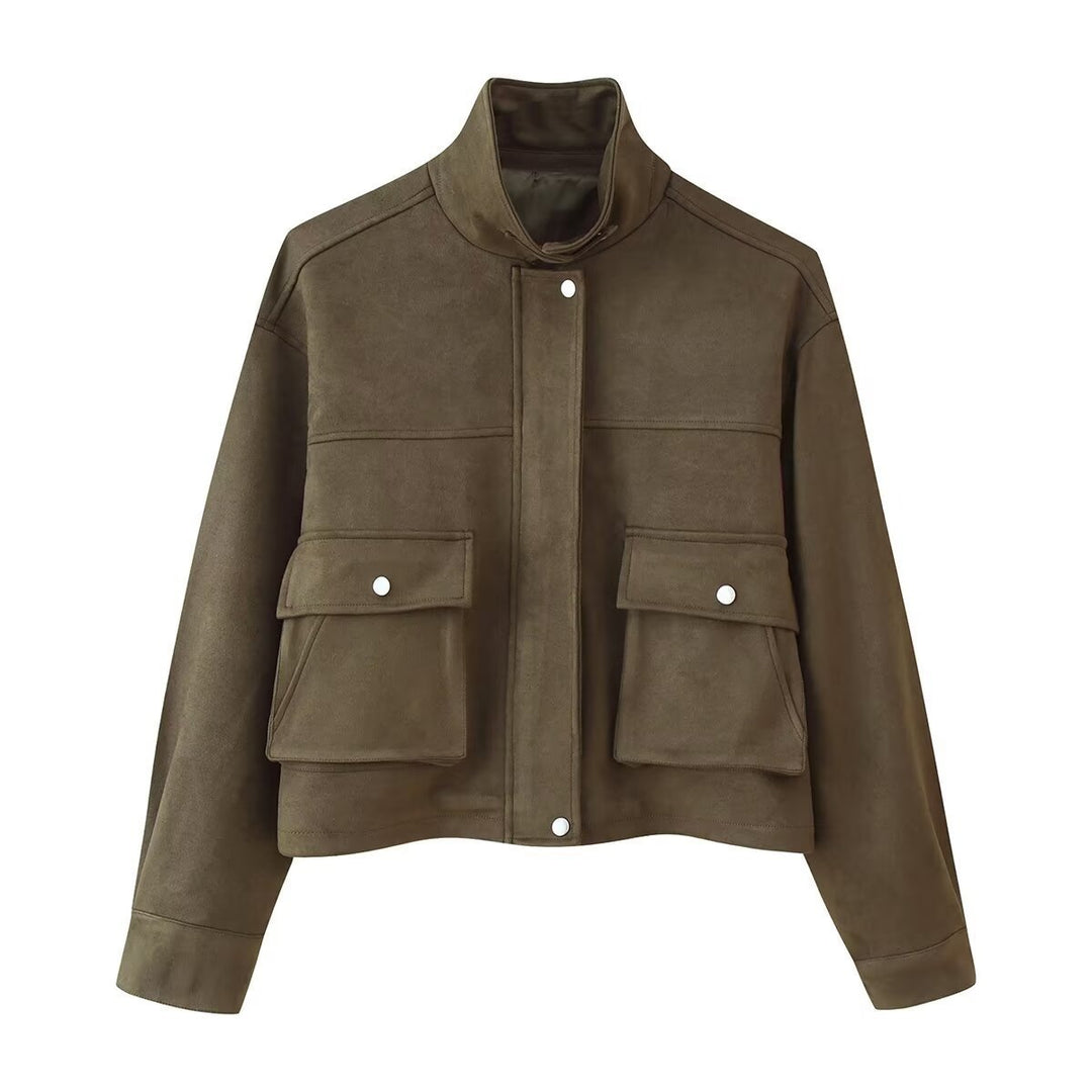 Fashion short jacket for women with practical flap pockets Lune London