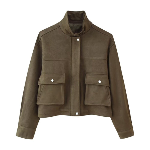 Fashion short jacket for women with practical flap pockets Amarae