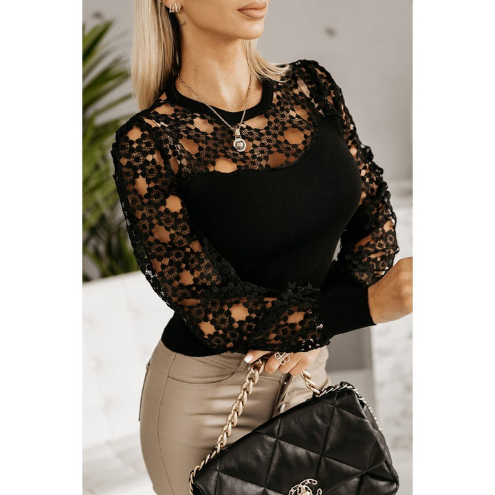 Long sleeve shirt with lace overlay Lune London for women