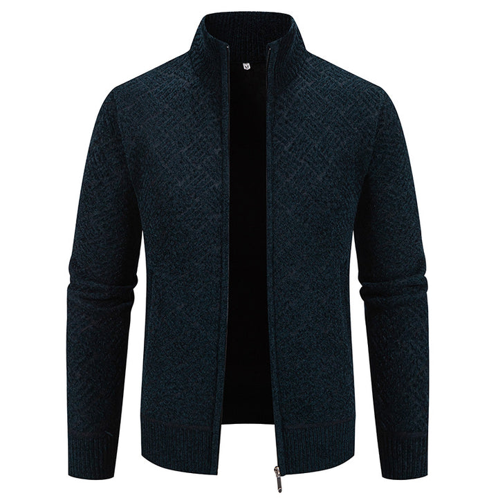 Men's knit jacket with modern plaid pattern Lune London
