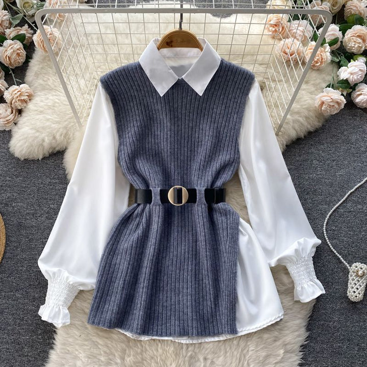 Robe en tricot pour femmes avec un look de blouse élégante Chic & Stil