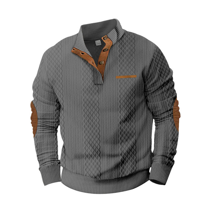 Knitted pullover for men with tank color details and button placket Lune London