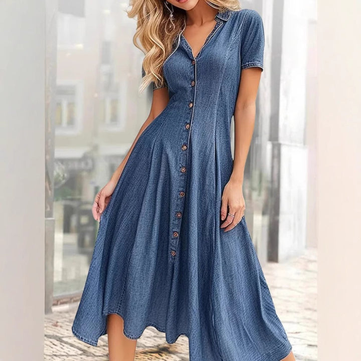 Lune London women's buttoned midi denim dress