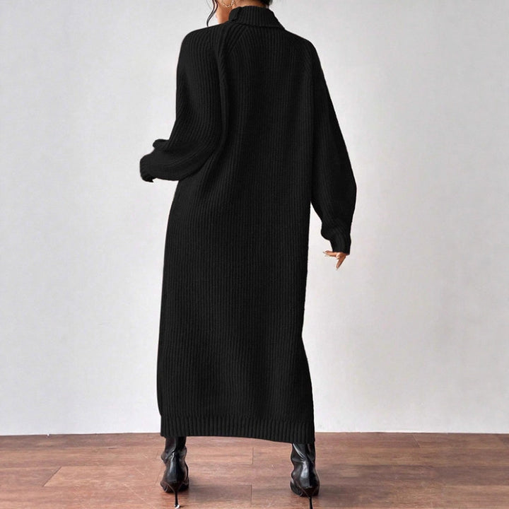 Robe tricotée de mode féminine avec col montant et coupe ample Chic & Stil