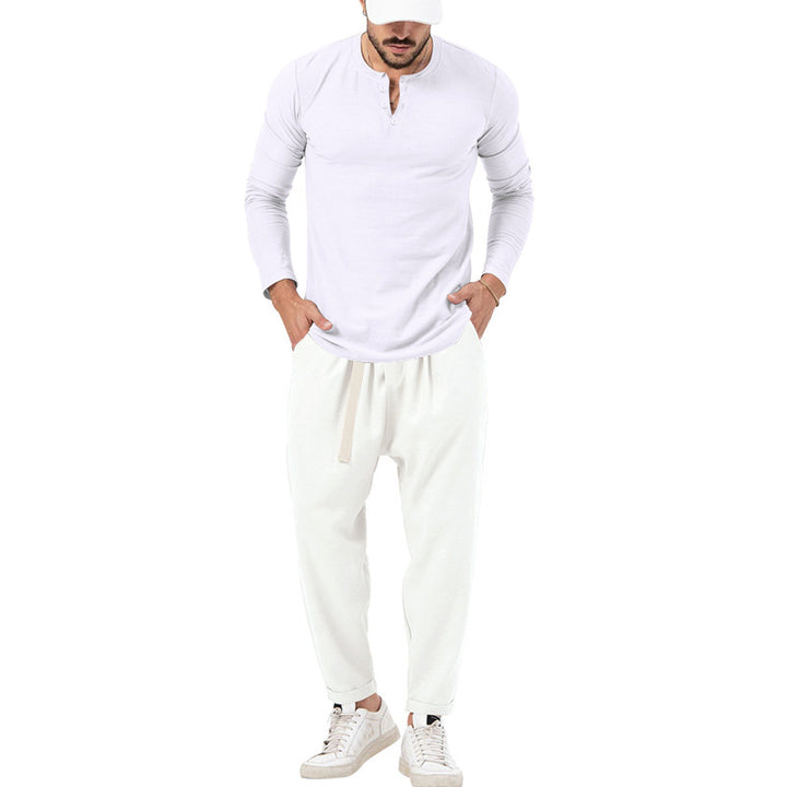 Men's Casual Long Sleeve Henley T-Shirt and Comfortable Jogging Pants Set Lune London