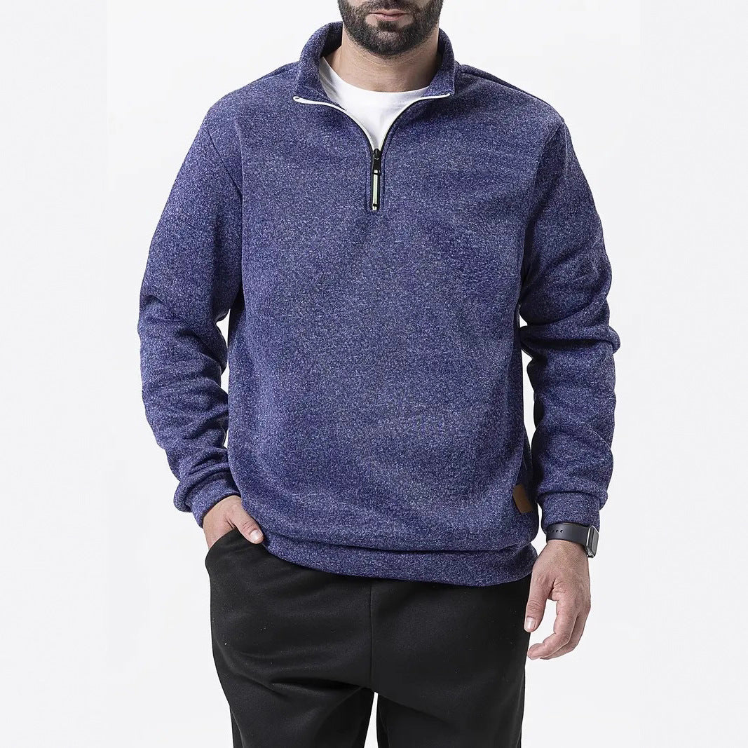 Men's fleece pullover with half zipper Lune London
