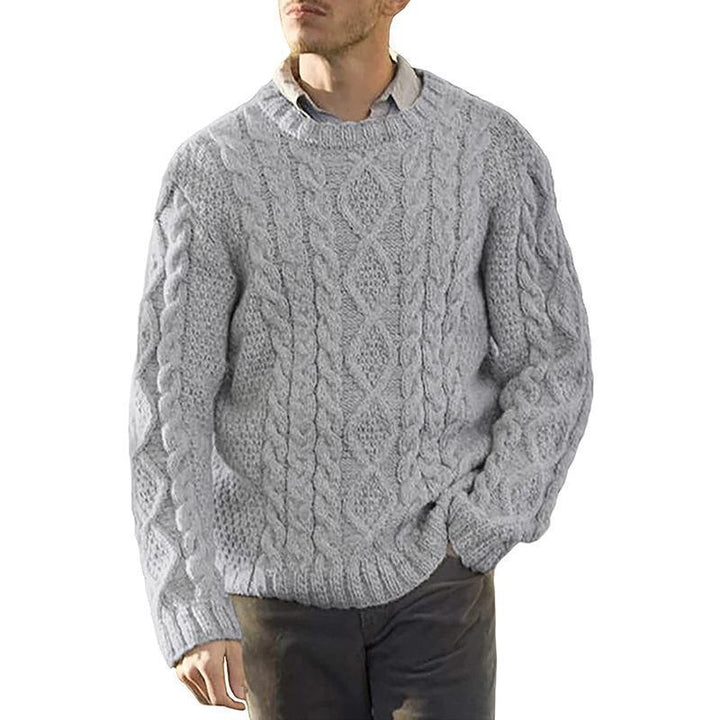 Men's Chunky Knit Sweater with Classic Cable Pattern Lune London
