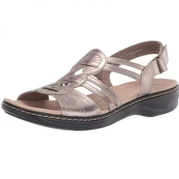 Women's heeled sandals with anatomical insole and adjustable strap Lune London