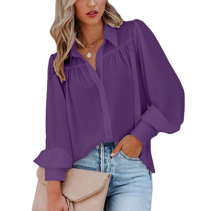 Blouse woman with voluminous sleeves and elegant ruffle details Lune London