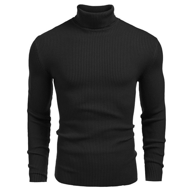 Pullover with turtleneck for men with textured ribbing pattern Lune London