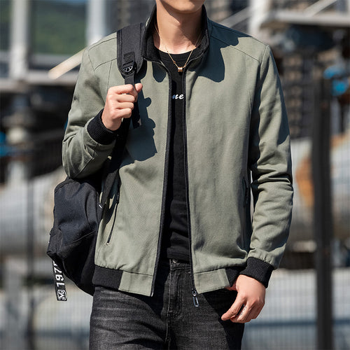 Casual transitional jacket for men with zipper and high collar Amarae