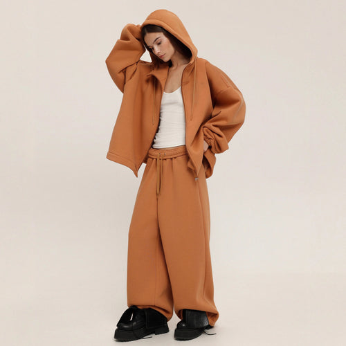 Ladies oversized casual loungewear with soft hood and wide pants Amarae