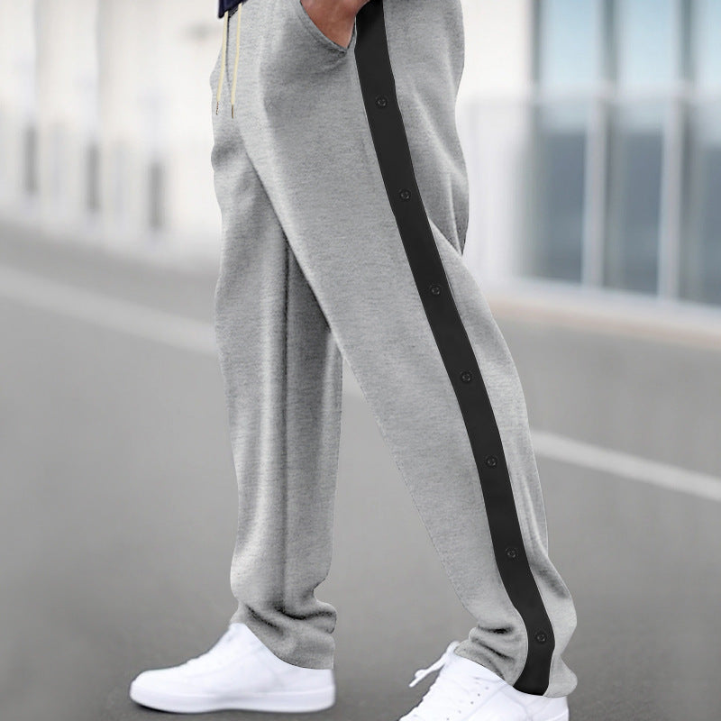 Sporty men's jogging pants with snap button details Lune London