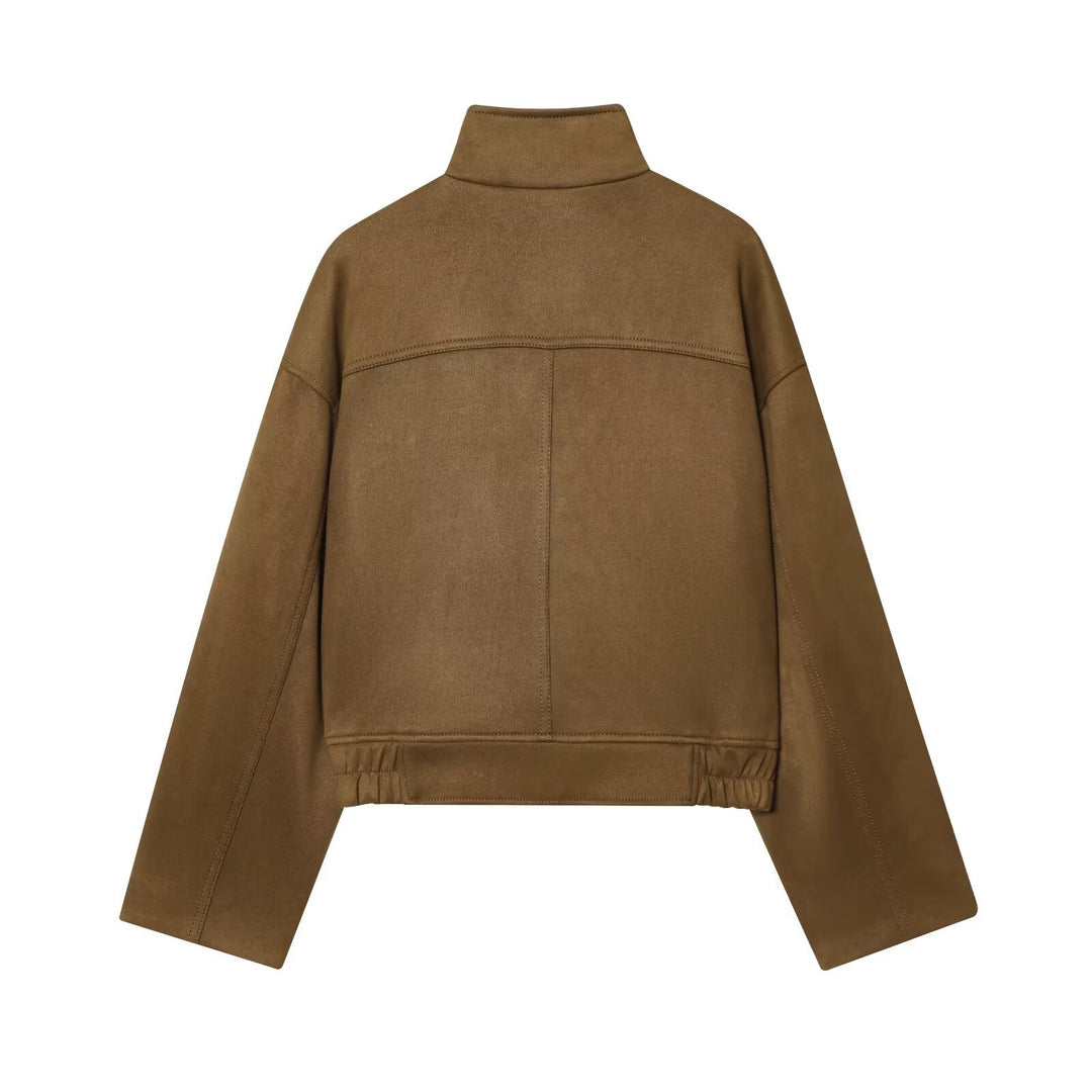 Ladies modern Utility jacket with high collar and practical pockets Lune London