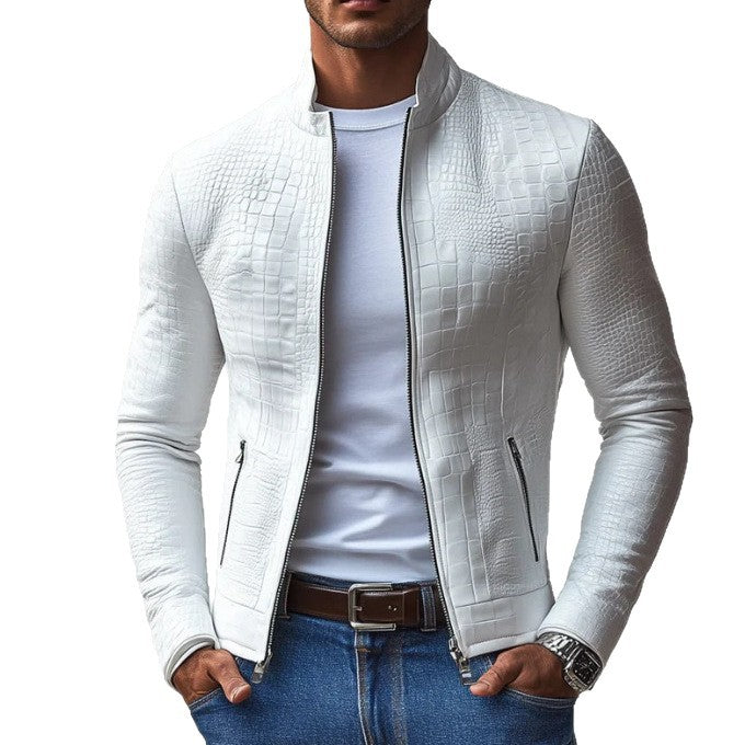 Veste en cuir synthétique stylée pour hommes avec design structuré Chic & Stil