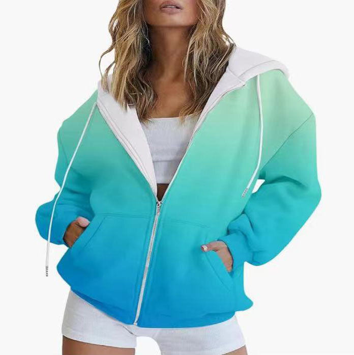 Ladies Oversized Hoodie with gradient colors and practical pockets Lune London