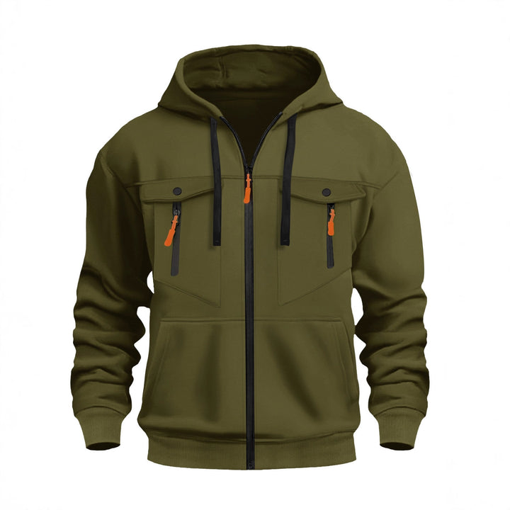 Men's Functional Hooded Jacket with Practical Zip Pockets Lune London