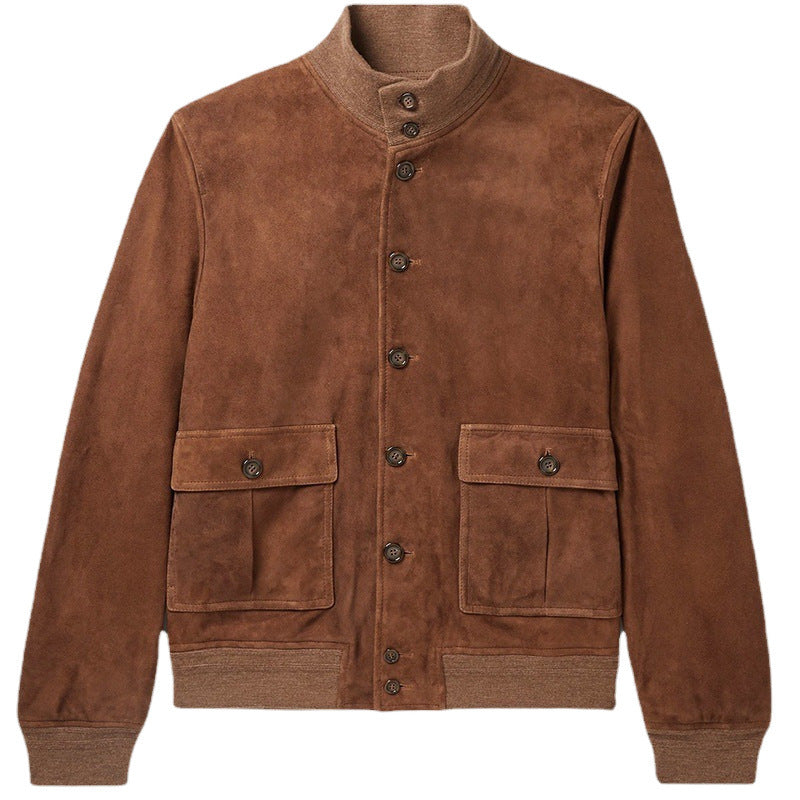 Suede jacket for men with practical pockets and modern collar Lune London