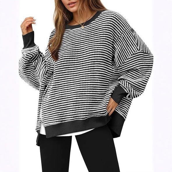 Ladies striped casual wide fit sweater Lune London