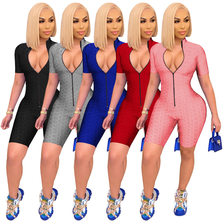 Women's sports jumpsuit with zipper and fitted cut Lune London