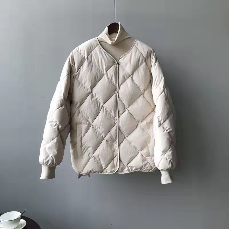 Ladies Lightweight Quilted Down Jacket with Fashionable Cut and Practical Snap Buttons Amarae